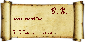 Bogi Noémi névjegykártya